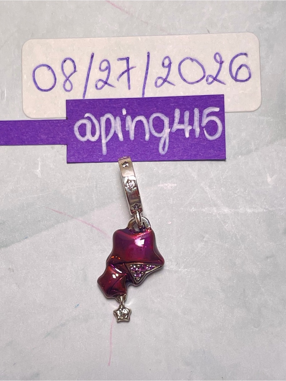 Pandora Stella Della Fortuna Purple Star dangle - Picture 5 of 10
